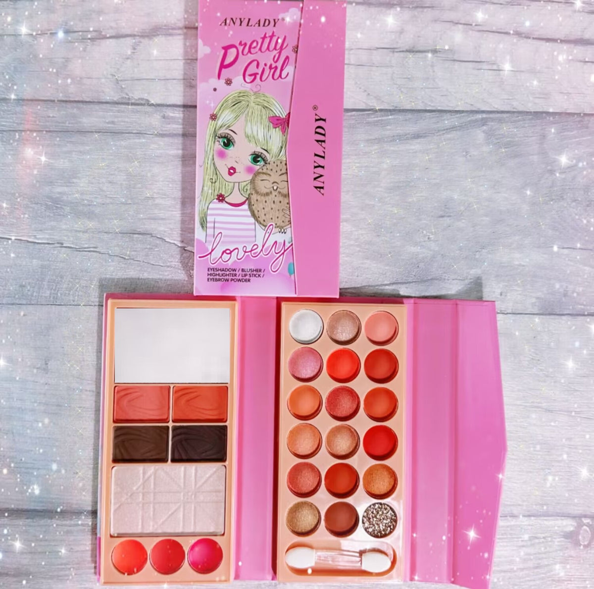 Any lady Foldable make up book kit - Pink