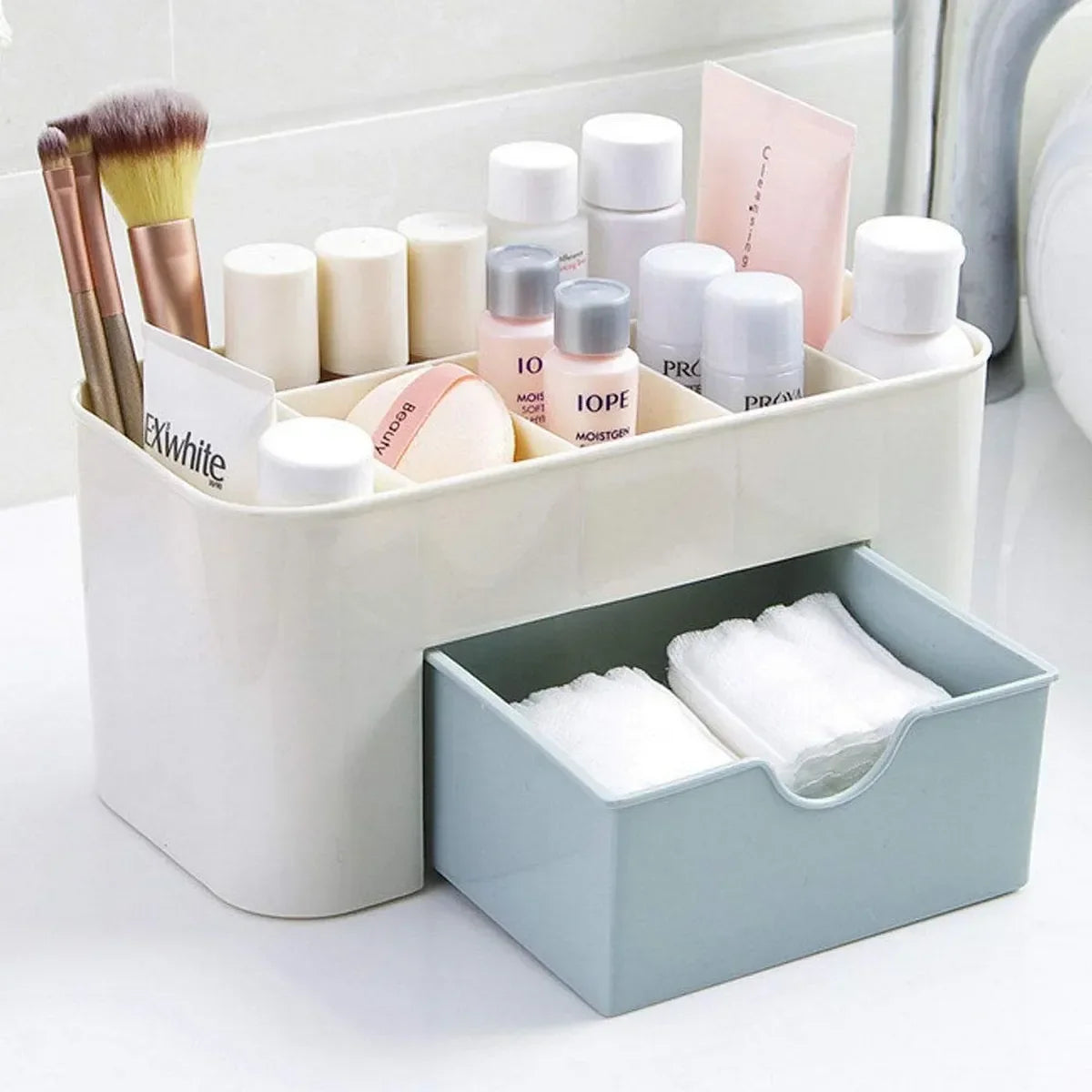 Cosmetic Makeup Organizers 7 Compartments with 1 Drawer Storage Box - Buy Online in Pakistan at Cosmia.pk