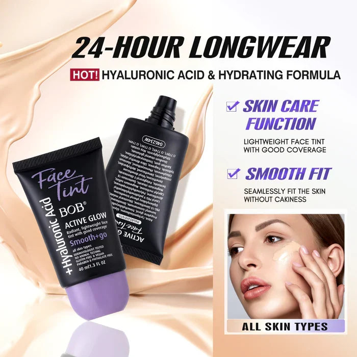 BOB Hyaluronic Acid Active Glow Face Foundation – 40ml - Buy Online in Pakistan at Cosmia.pk