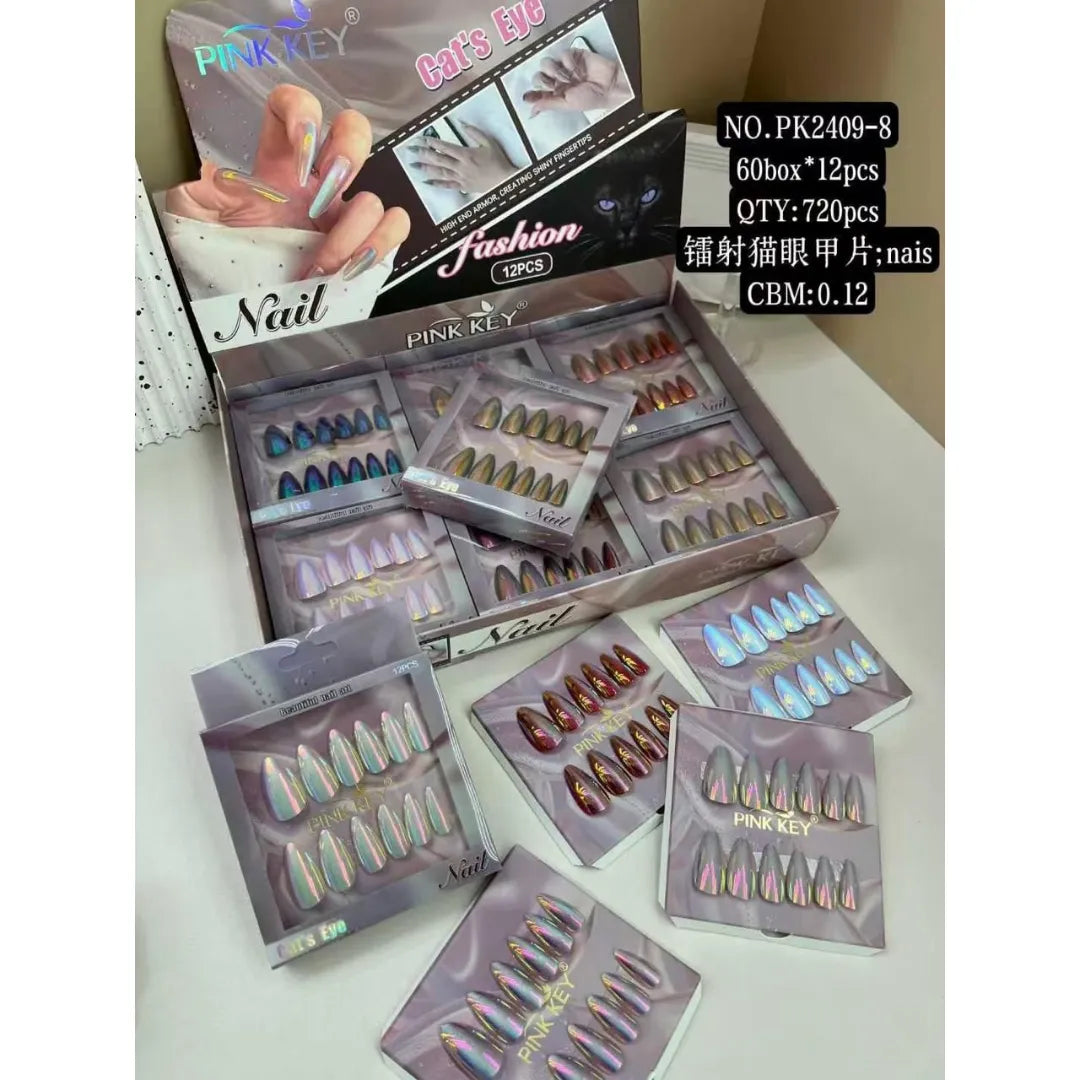 Pink Key Cat Eye Mirror Nails - Buy Online in Pakistan at Cosmia.pk