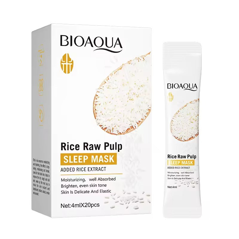 BIOAQUA Rice Raw Pulp Sleep Mask 4ml x 20pcs - Buy Online in Pakistan at Cosmia.pk