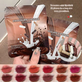 KS One Chocolate Lipstick Set - 12 Colors Mini Capsule Lipsticks, Silky Smooth (Treasure Mini Lipstick) - Buy Online in Pakistan at Cosmia.pk - chocolate lipstick 12 colors pouches with capsule lipsticks and full shade chart
