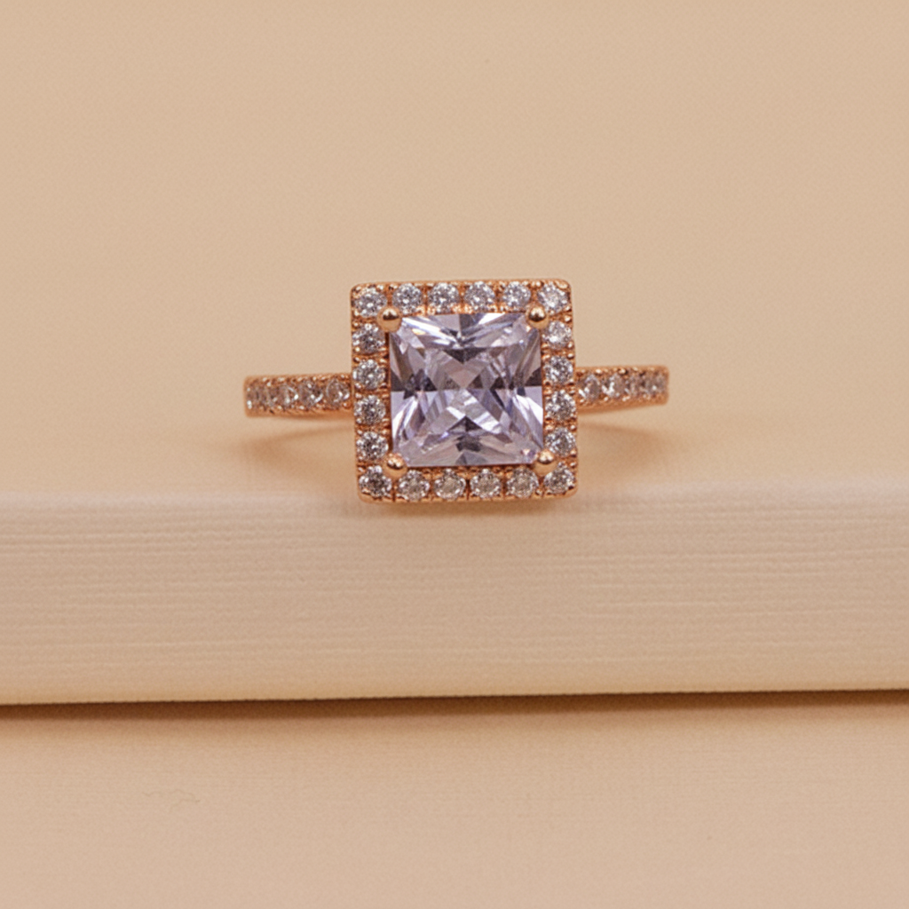 Square Halo Diamond Style Ring - Buy Online in Pakistan at Cosmia.pk