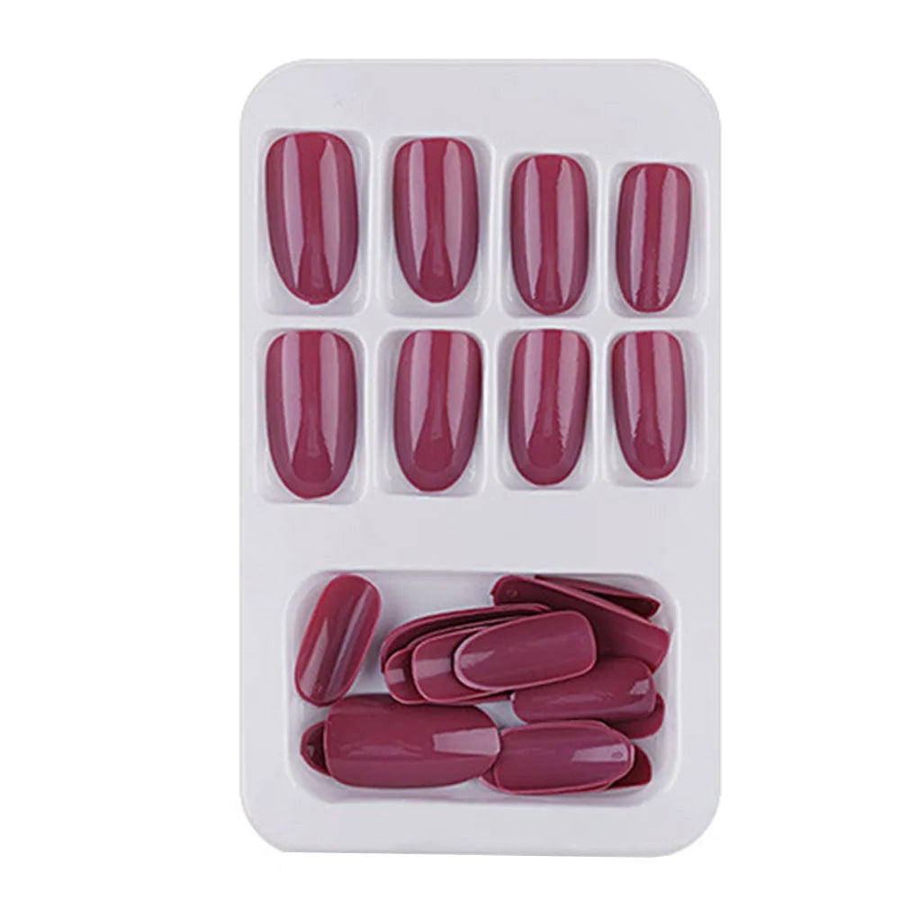 DoDo Lady Fingertip Aesthetic Revolution Press-On Nails Set - 12Pcs - Matte Plum