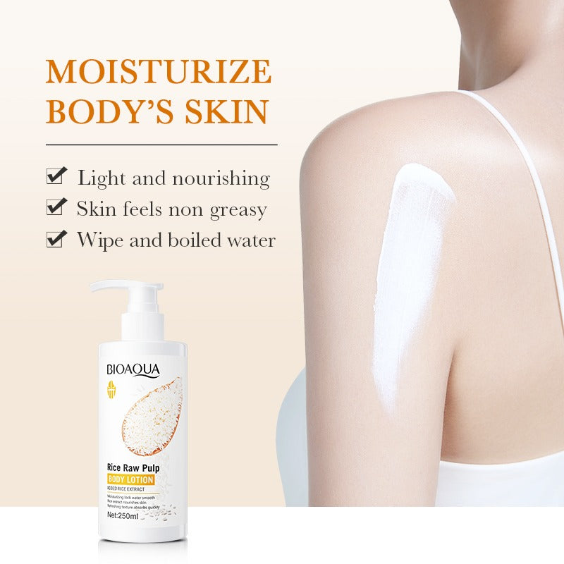 BIOAQUA Rice Raw Pulp Body Lotion 250ml - Buy Online in Pakistan at Cosmia.pk