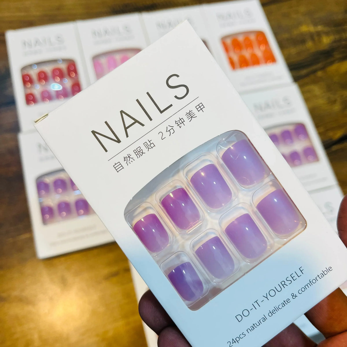 Stylish Artifical Nails With Free sticker (24 Pcs) - Buy Online in Pakistan at Cosmia.pk
