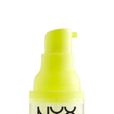 NYX Plump Right Back Plumping Serum and Primer bottle close-up with lime pump