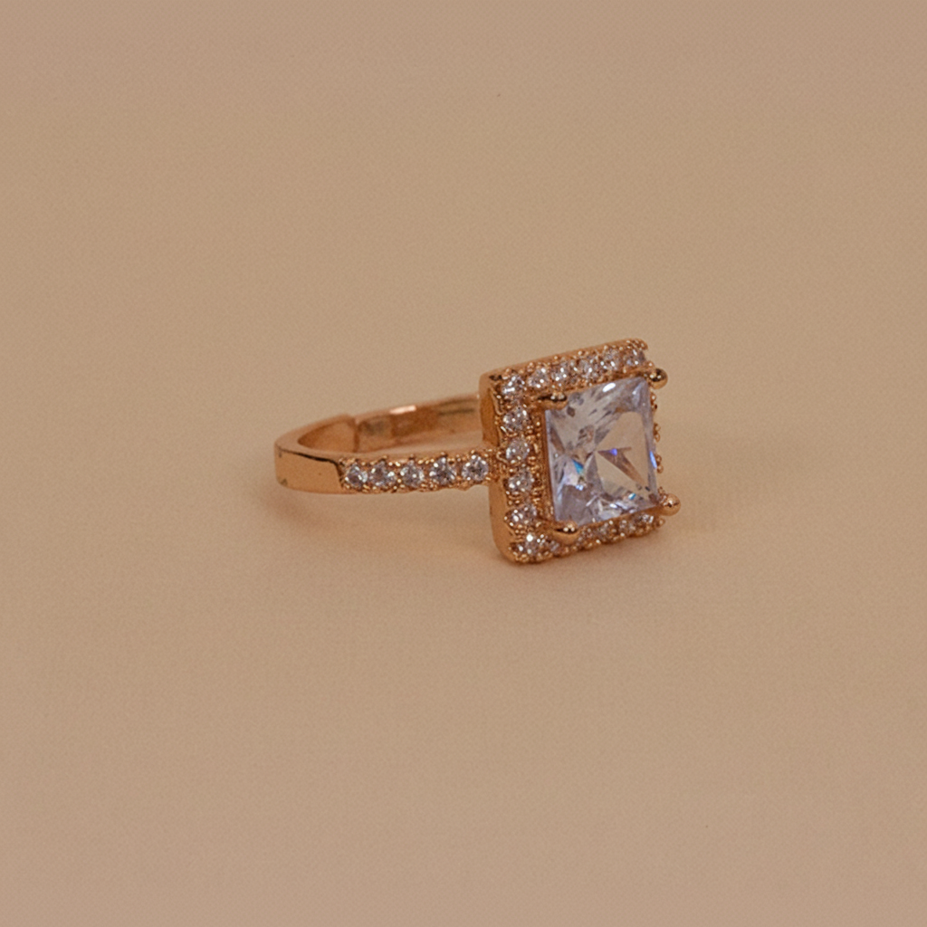 Square Halo Diamond Style Ring - Buy Online in Pakistan at Cosmia.pk