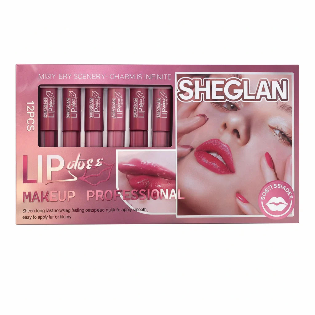 SHEGLAN Glossy Lipgloss - 12Pcs - Buy Online in Pakistan at Cosmia.pk