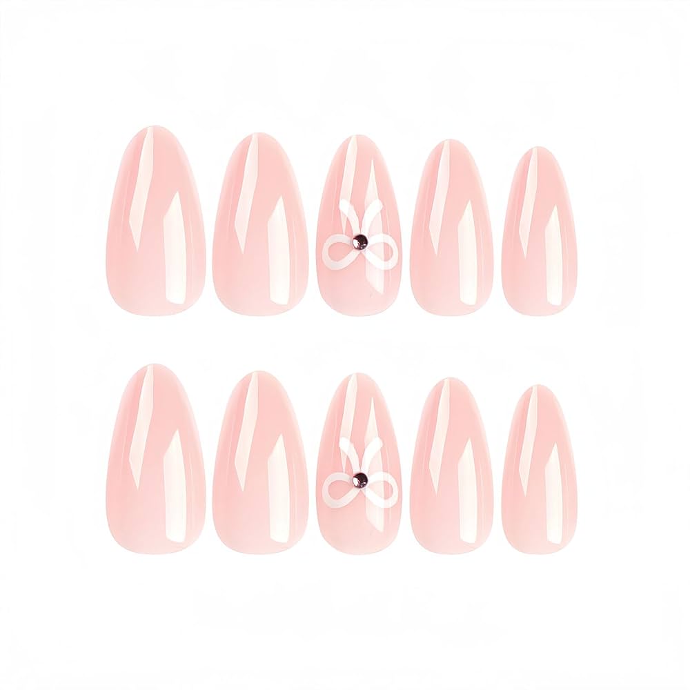 DoDo Lady Fingertip Aesthetic Revolution Press-On Nails Set - 12Pcs - Soft Pink