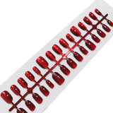 DoDo Lady Cat's Eye Press On Gel Nails - 12 Pcs - Red