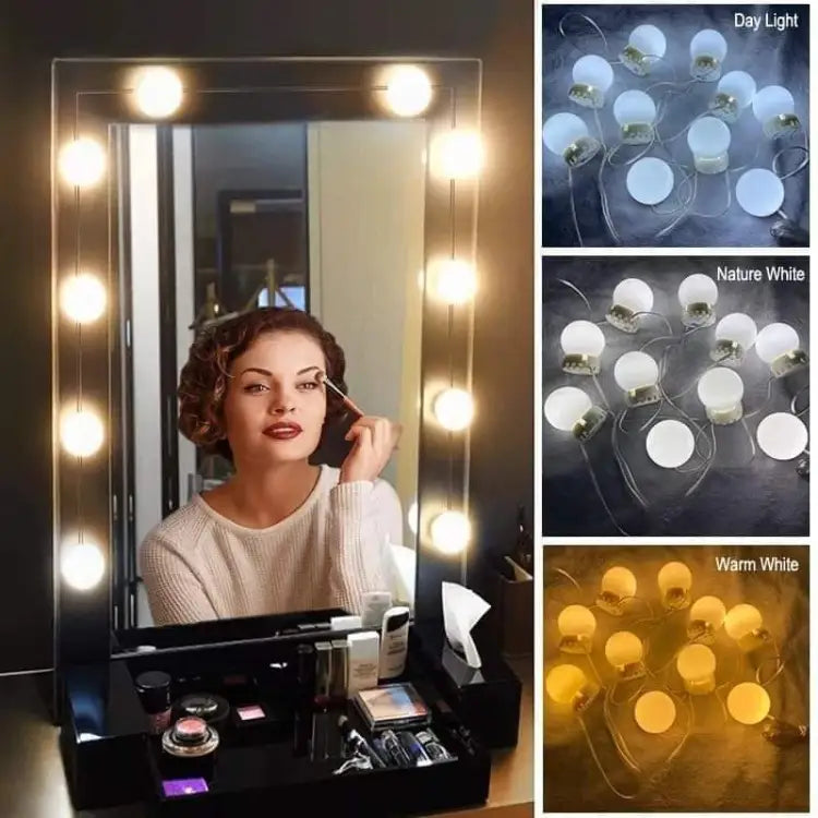 Vanity Light LED Bulbs for Makeup Mirror Stand | 10 Bulbs with 3 - Buy Online in Pakistan at Cosmia.pk