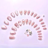 Romantic Myth Cat's Eye Fingertip Art Press-On Nails - Bright Pink