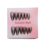 Romantic Myth Almond Cat's Eye Press-On Gel Nails Set - Brown