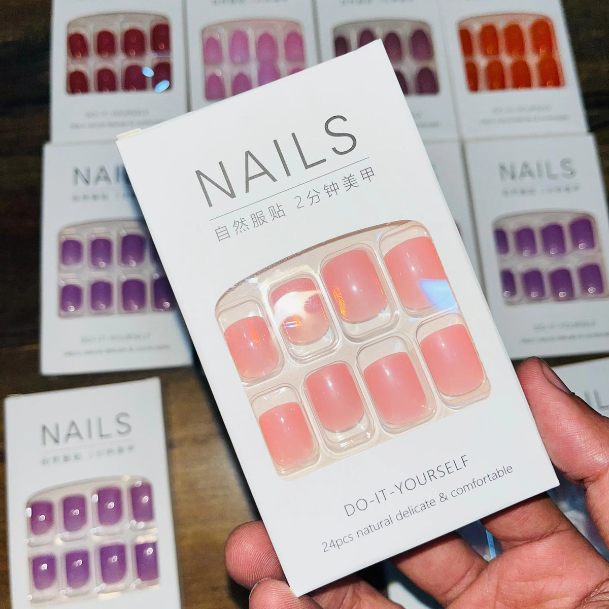 Stylish Artifical Nails With Free sticker (24 Pcs) - Buy Online in Pakistan at Cosmia.pk