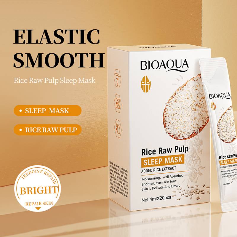 BIOAQUA Rice Raw Pulp Sleep Mask 4ml x 20pcs - Buy Online in Pakistan at Cosmia.pk