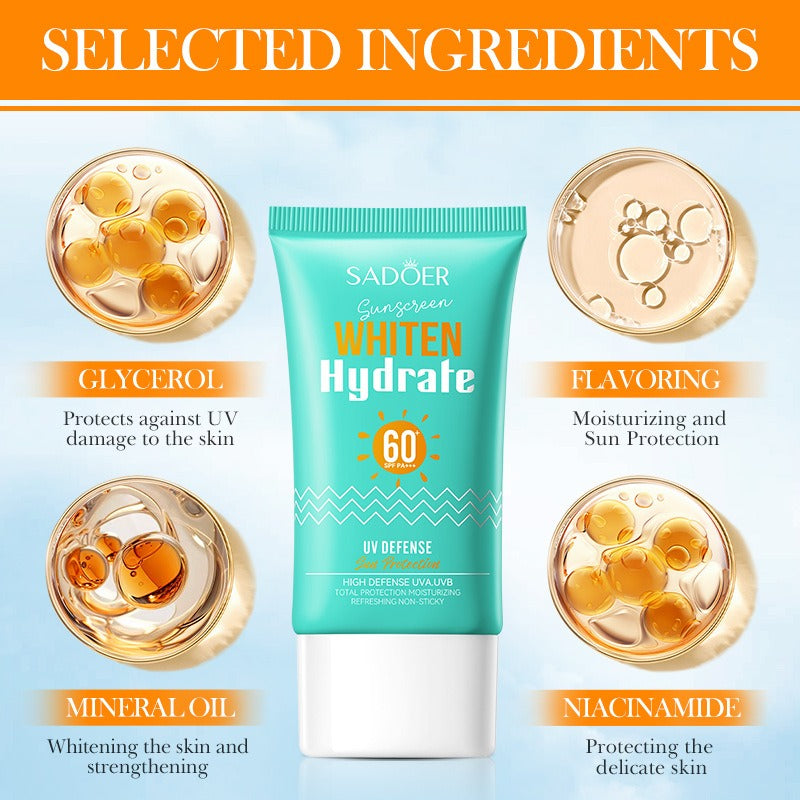 SADOER Whiten Hydrate Sunscreen SPF60 PA+ 50g - Buy Online in Pakistan at Cosmia.pk