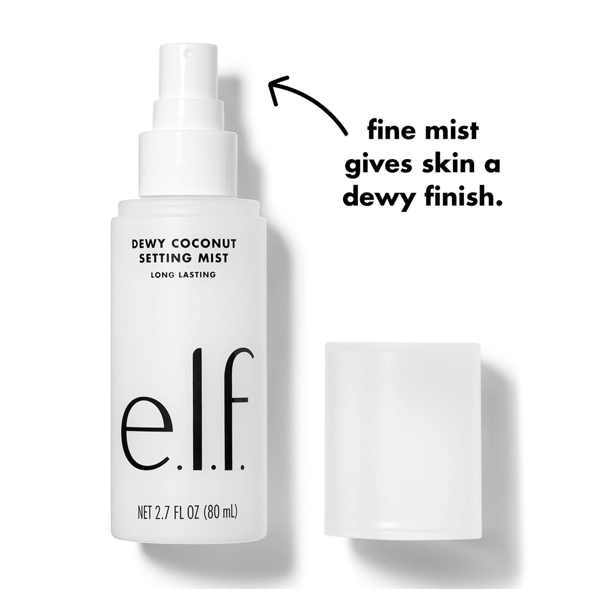 e.l.f. Dewy Coconut Setting Mist 80ml bottle — fine mist gives skin a dewy finish, buy online in Pakistan at Cosmia.pk
