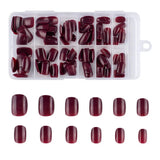 DoDo Lady Reusable Press On Nails Set - 12Pcs - Glossy Deep Maroon