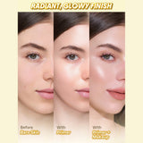 SHEGLAM Melt Touch Ultra-Hydrating Primer - radiant glowy finish before and after