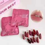 Magic Casa 12 Colors Mini Bag Lipstick Set - Silky Smooth Matte Capsule Lipsticks, Pink Pouch - Buy Online in Pakistan at Cosmia.pk - two pink pouches with numbered capsule lipsticks and lip swatch