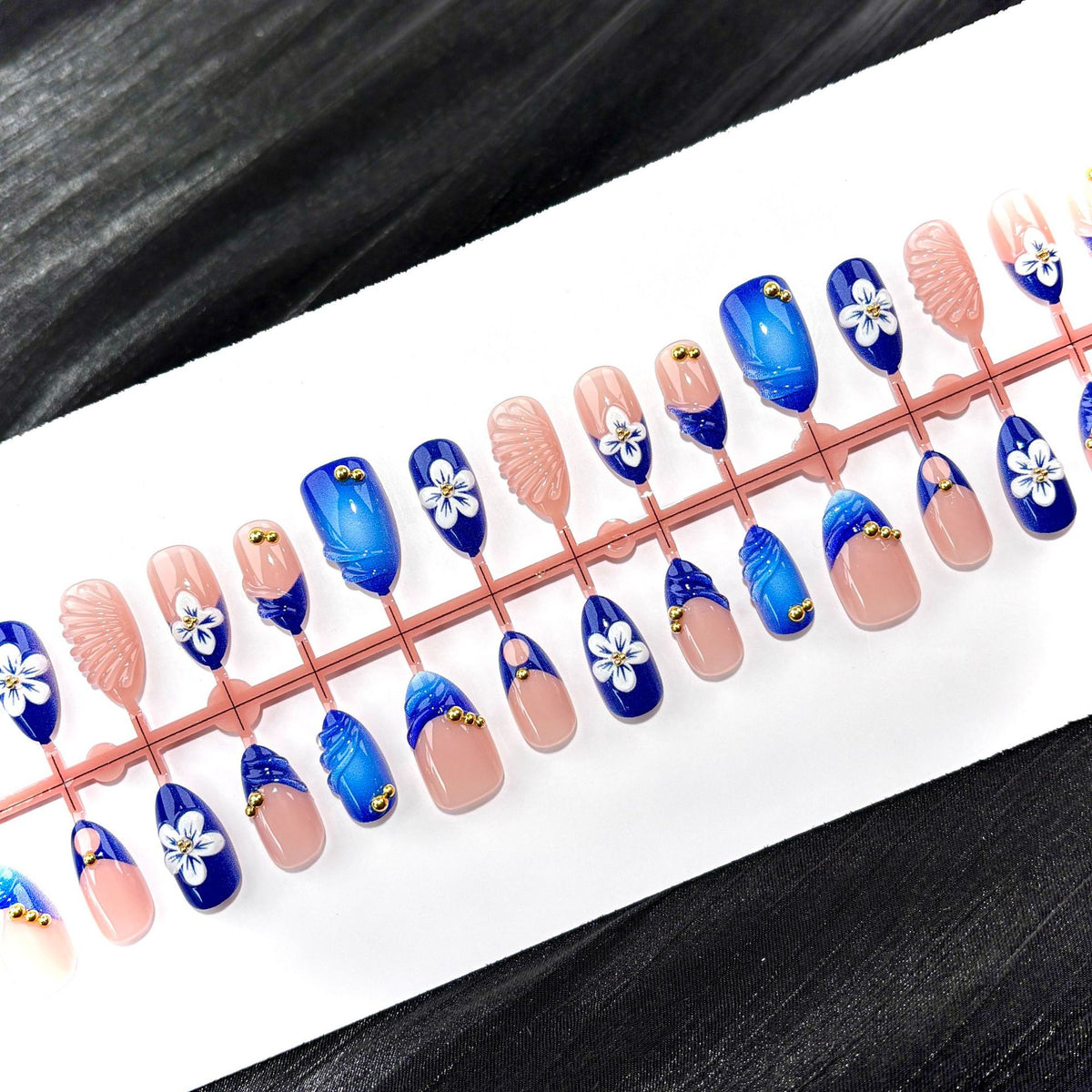 XIANGDAIER Cosmetics Press-On Nail - Blue