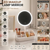 LED Makeup Lamp Mirror with Built-in Organizer Base – Each - Buy Online in Pakistan at Cosmia.pk