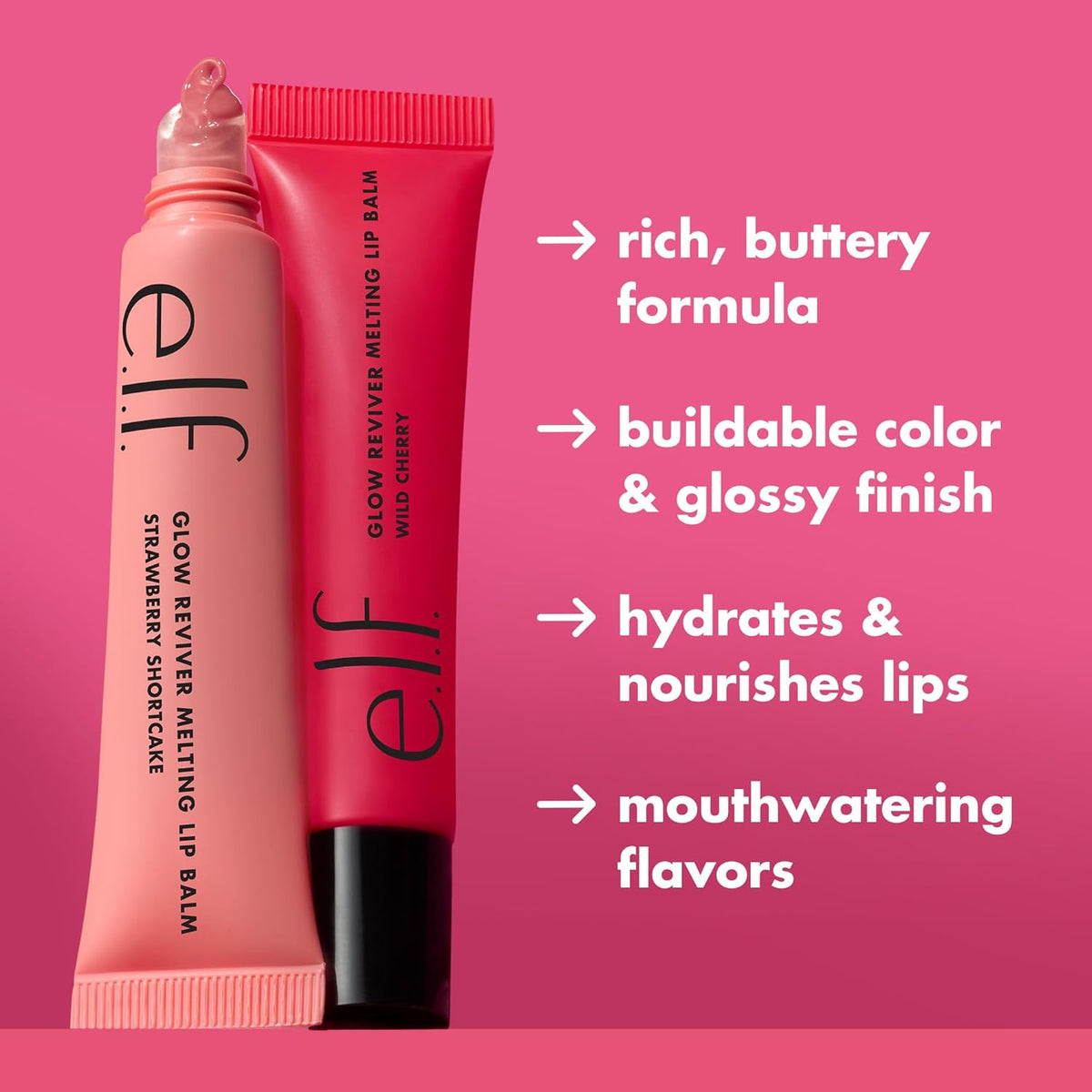 e.l.f. Glow Reviver Melting Lip Balm - buttery formula, buildable color and glossy finish - Cosmia.pk
