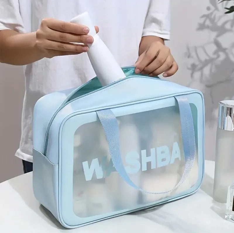 Women Portable Travel Wash Bag Transparent Waterproof Makeup Storage - Buy Online in Pakistan at Cosmia.pk