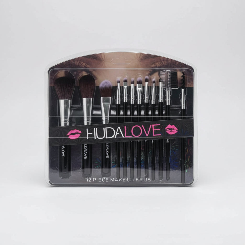 HudaLove 12‑Piece Cosmetic Brush Set – Premium Makeup Tools - Buy Online in Pakistan at Cosmia.pk