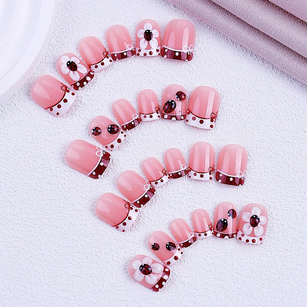 DoDo Lady Nail Art Fashion Press On Nails Set - 12Pcs - Soft Blush