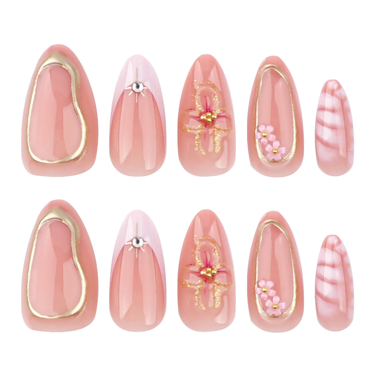 YY Kiss Luxury False Nail – 12Pcs Press On Nails - Bloom Pink