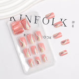 YY Kiss Luxury False Nail – 12Pcs Press On Nails - Pink Swirl