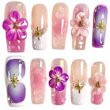 YY Kiss Luxury False Nail – 12Pcs Press On Nails - 3D Flower