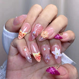 Fashion 5D Rhinston Style Nails - Peach