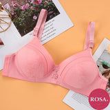 Sweet Printed Half Cup Seamless Push Up Bra - Pink / 36