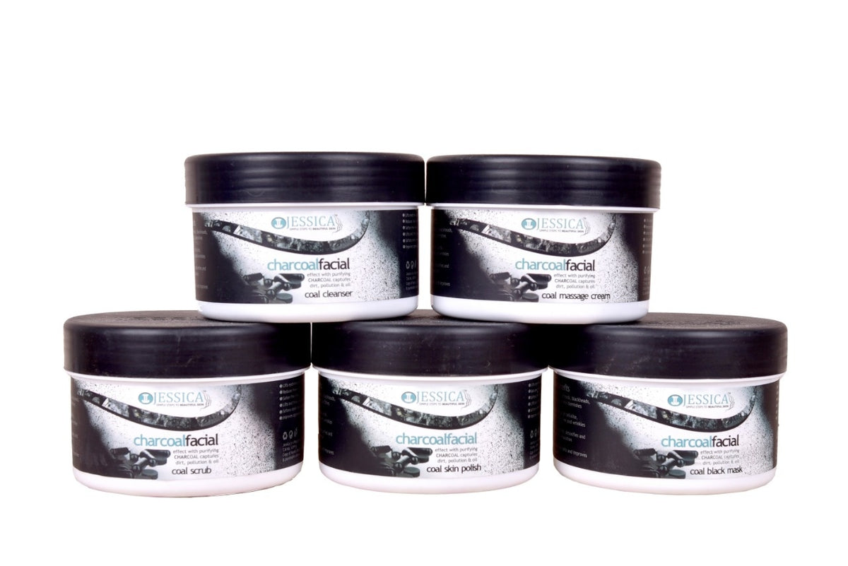 Jessica Charcoal Facial Kit (Pack of 5) 250ml Each - Buy Online in Pakistan at Cosmia.pk