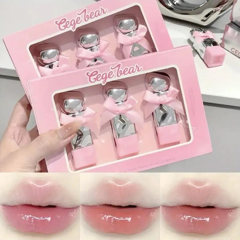 Gege Bear Bow High Quality Lip Gloss – 3 Pcs Set - Buy Online in Pakistan at Cosmia.pk