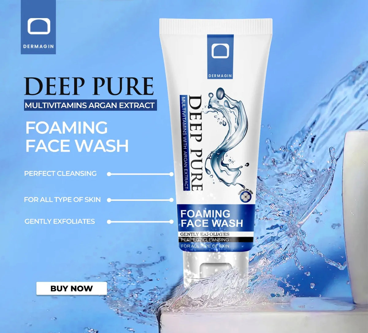 Dermagin Deep Pure Foaming Face Wash - 100gm - Buy Online in Pakistan at Cosmia.pk