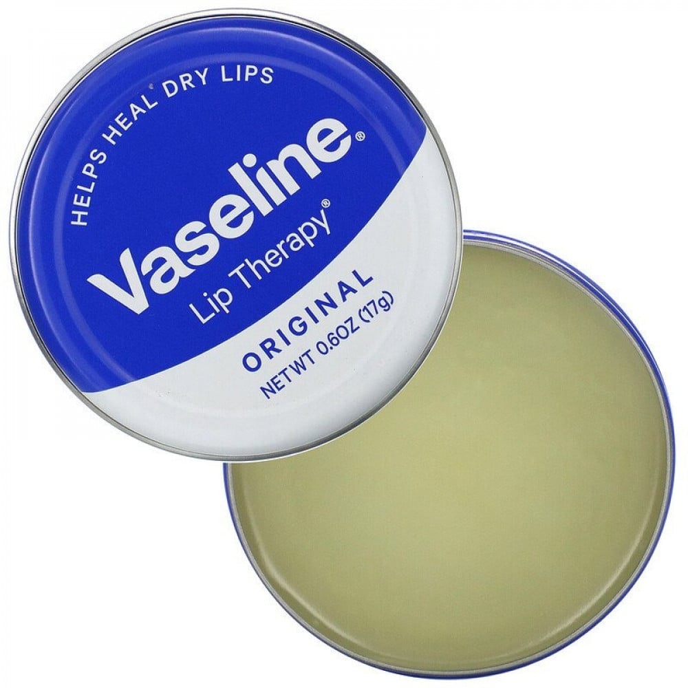 Chirs's UK Vaseline Lip Balm tin close-up