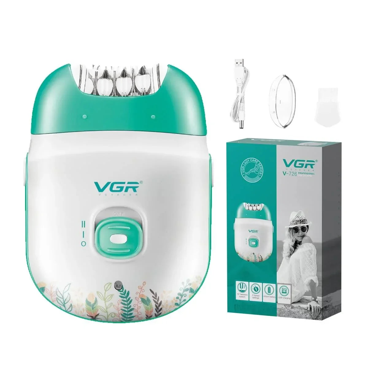 VGR V-726 Wet & Dry Compact Professional Cordless Women Epilator - Buy Online in Pakistan at Cosmia.pk