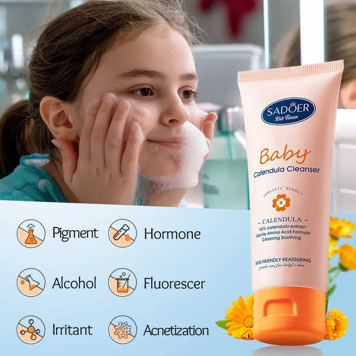 SADOER Baby Calendula Amino Acid Gentle Soothing Cleanser For Baby Face Foam Cleanser - Buy Online in Pakistan at Cosmia.pk