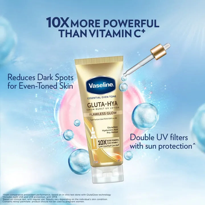 Vaseline Gluta-Hya Serum Burst UV Lotion - Flawless Bright - 200ml - Buy Online in Pakistan at Cosmia.pk