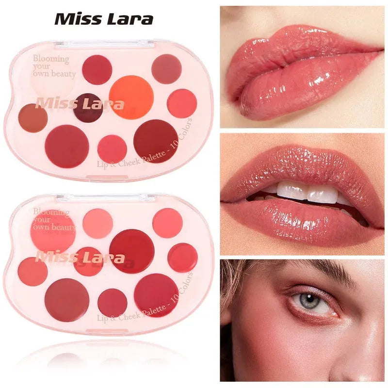 Miss Lara Aesthetic Lip & Cheek Cream - 10 Colors Palette - Buy Online in Pakistan at Cosmia.pk
