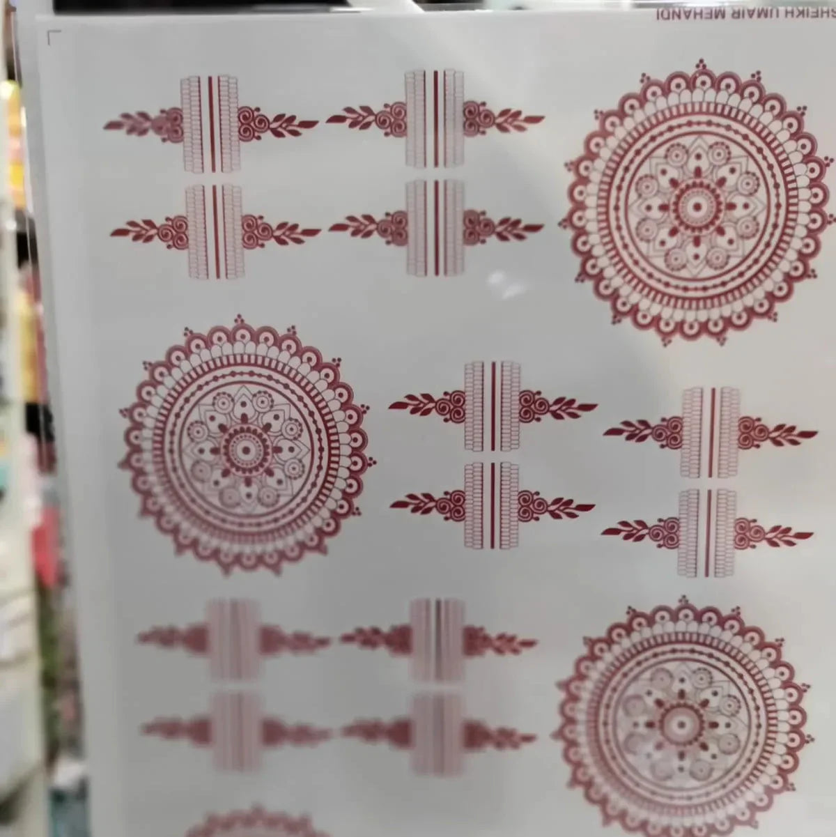 Waterproof Mehndi Tattoo Stickers – Red Henna Designs - Buy Online in Pakistan at Cosmia.pk