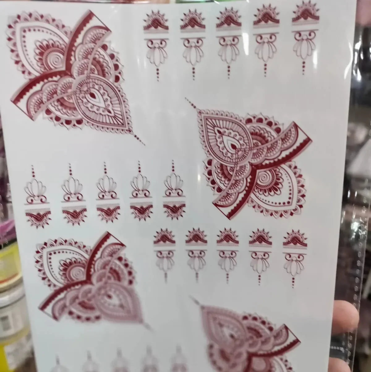 Waterproof Mehndi Tattoo Stickers – Red Henna Designs - Buy Online in Pakistan at Cosmia.pk