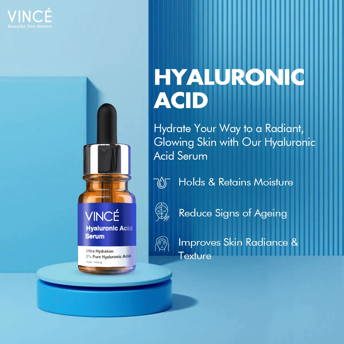 Vince Hyaluronic Acid Serum - 30ml - Buy Online in Pakistan at Cosmia.pk