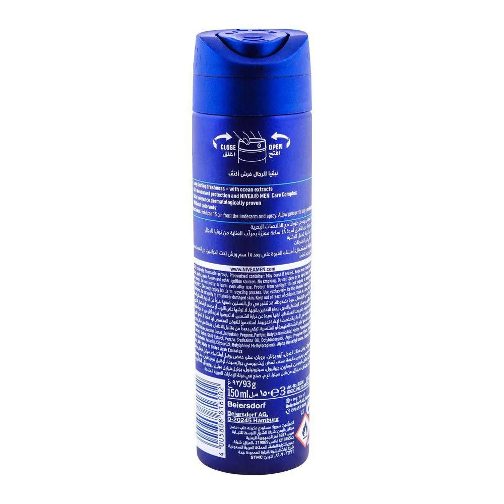 Nivea Men 48H Fresh Active Deodorant Spray - 150ml - Buy Online in Pakistan at Cosmia.pk