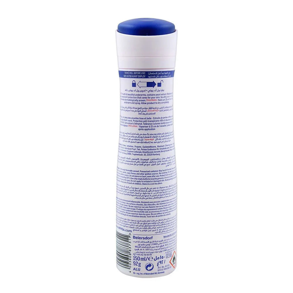 Nivea 48H Pearl & Beauty Anti-Perspirant Deodorant Spray - 150ml - Buy Online in Pakistan at Cosmia.pk