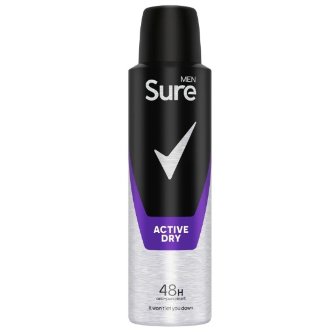 Sure Sure Men Anti-Perspirant Deodorant Spray - 200ml - ACTIVE DRY | Buy Online in Pakistan at Cosmia.pk